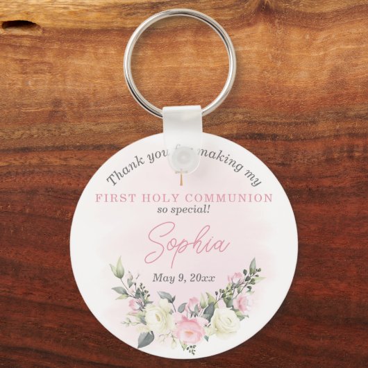 Roze blozen Eerste sleutelhanger (Voorkant)