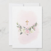 Roze blozen Eerste Uitnodiging voor een meisje (Achterkant)