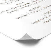 Roze blozen elegant bruiloft drink bar menu poster (Hoek)