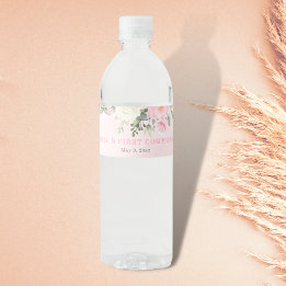 Roze blozen Etiket voor eerste communautaire water