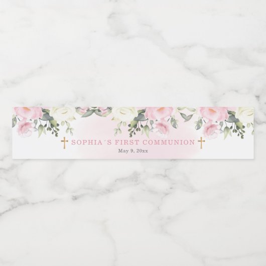 Roze blozen Etiket voor eerste communautaire water (Enkel label)