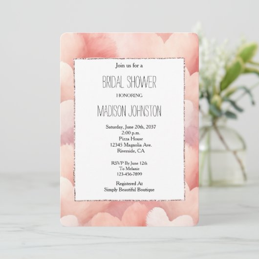  roze blozen harten Vrijgezellenfeest Kaart (Staand voorkant)