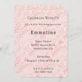  roze blozen parel verjaardag kaart (Voorkant / Achterkant)