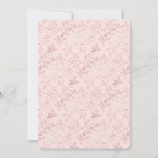  roze blozen parel verjaardag kaart (Achterkant)