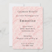  roze blozen parel verjaardag kaart (Voorkant)