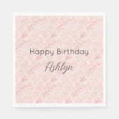  roze blozen parel verjaardag servet (Voorkant)