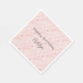  roze blozen parel verjaardag servet (Hoek)