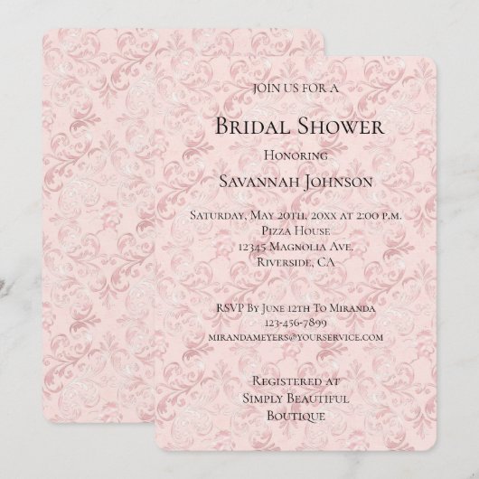  roze blozen parel Vrijgezellenfeest Kaart (Voorkant / Achterkant)