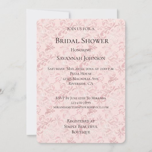  roze blozen parel Vrijgezellenfeest Kaart (Voorkant)