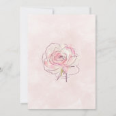 Roze blozen pioenen waterverf boeketten bruiloft kaart (Achterkant)