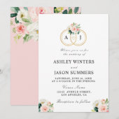 Roze Blozen waterverf Bloemen bruiloft Kaart (Voorkant / Achterkant)