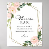 Roze Blozend Bloemig Geometrisch Mimosa Bar Bord Poster (Voorkant)