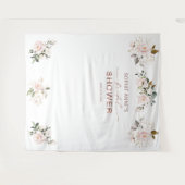 Roze Blozende Bloem Roze Gouden Bruidsfeest Prop Wandkleed (Voorkant (horizontaal))