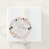 Roze blozende bloemen bruids bedankje bedankjes labels (In situ)