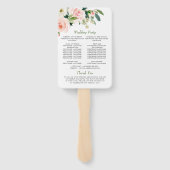 Roze Blozende Bloemen Groene Planten Bloemige Huwe Handwaaier (Achterkant)