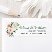 Roze Blozende Bloemen Groene Planten Bloemige Reto Etiket (Insitu)