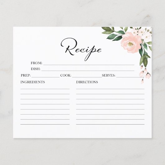 Roze blozende bloemige bruidsfeest receptkaarten (Voorkant)