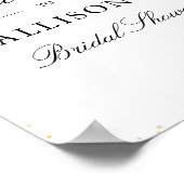 Roze blozende bloemige bruidsshower welkomstbord poster (Hoek)