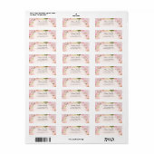 Roze blozende botanische bloemige trouwadreslabels etiket (Full Sheet)