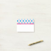 Roze & Blue Argyle Pattern met roze Stripes Post-it® Notes (Op bureau)