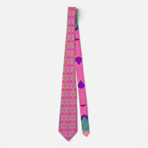Roze Blue Art Deco Pattern Valentijn's Day Gift Stropdas