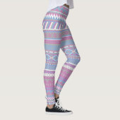 Roze/Blue Aztec Leggings voor vrouwen (Rechts)