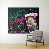 Roze|Blue Cellphone Foto Sociale Media & Muziek Wandkleed (In Situ (horizontaal))