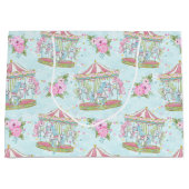 Roze Blue Circus Carrousel Pony Groot Cadeauzakje (Voorkant)