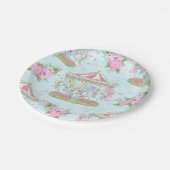 Roze Blue Circus Carrousel Pony Papieren Bordje (Gekanteld)