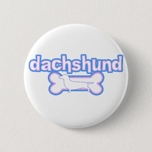 Roze & Blue Dachshund Ronde Button 5,7 Cm (Voorkant)