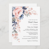 Roze Blue Floral Script-Vrijgezellenfeest Kaart (Voorkant / Achterkant)