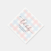 Roze Blue Gingham Oh Baby Paper Napkin Servet (Hoek)