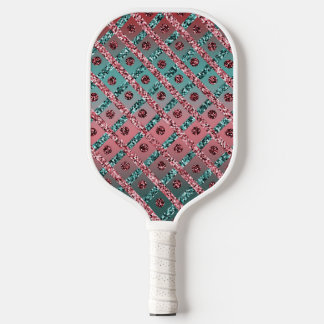 Roze Blue Glam Glitter Girly Pickleball Paddle