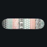 Roze Blue Grey Abstract Aztec Tribal Print Patroon Skateboard<br><div class="desc">Geometrische abstracte Aztec tribale-afdrukpatronen in gestreepte tinten van pastelblauw,  pastelroze en kleuren met koolzuur zijn een uniek,  hipsterpatroon met een verscheidenheid aan geometrische vormen,  waaronder driehoeken,  ovalen,  pijlen en andere abstracte Aztec-stammotieven. Pas het aan door foto's en/of tekst toe te voegen om uw eigen unieke ontwerp te creëer!</div>
