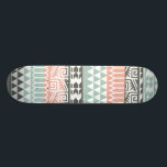 Roze Blue Grey Abstract Aztec Tribal Print Patroon Skateboard<br><div class="desc">Geometrische abstracte Aztec tribale-afdrukpatronen in gestreepte tinten van pastelblauw,  pastelroze en kleuren met koolzuur zijn een uniek,  hipsterpatroon met een verscheidenheid aan geometrische vormen,  waaronder driehoeken,  ovalen,  pijlen en andere abstracte Aztec-stammotieven. Pas het aan door foto's en/of tekst toe te voegen om uw eigen unieke ontwerp te creëer!</div>