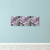 Roze - Blue-Grey Echeveria "Roos" Succulent Plan Canvas Afdruk (Insitu (Houten vloer))