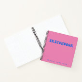 Roze Blue Groovy Sketchbook - Gepersonaliseerde na Notitieboek (Binnen)