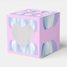 Roze blue Heart Favor Box Bedankdoosjes