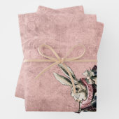 Roze Blue Herald White Rabbit Alice in Wonderland Inpakpapier Vel (In situ)