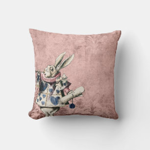 Roze Blue Herald White Rabbit Alice in Wonderland Kussen