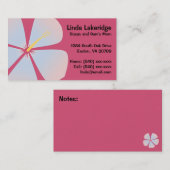 Roze / Blue Hibiscus Flowers mammie contactkaart Contactkaartje (Voorkant / Achterkant)