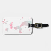 Roze Blue Ombre Mermaid Tail Girls Bagagelabel (Voorkant horizontaal)