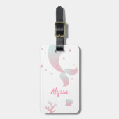 Roze Blue Ombre Mermaid Tail Girls Bagagelabel (Voorkant verticaal)