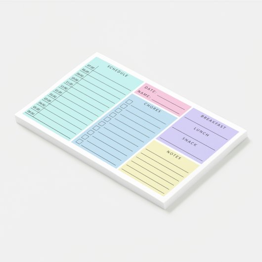 Roze Blue Paars Daily Home School Schedule Post-it® Notes (Schuin)