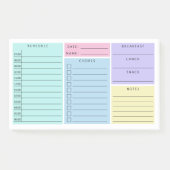 Roze Blue Paars Daily Home School Schedule Post-it® Notes (Voorkant)