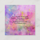 Roze Blue Paars Gold Abstract Vierkante Visitekaartje (Achterkant)