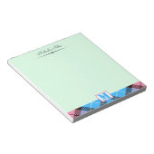 Roze Blue Tartan Aangepaste naam van het script Notitieblok (Schuin)