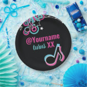 Roze & Blue Teen Dance Party Paper Bord (Feest)