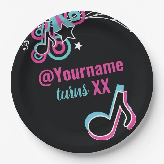 Roze & Blue Teen Dance Party Paper Bord (Voorkant)