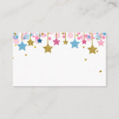 Roze Blue Twinkle Star-luidere Raffle Card Informatiekaartje (Achterkant)